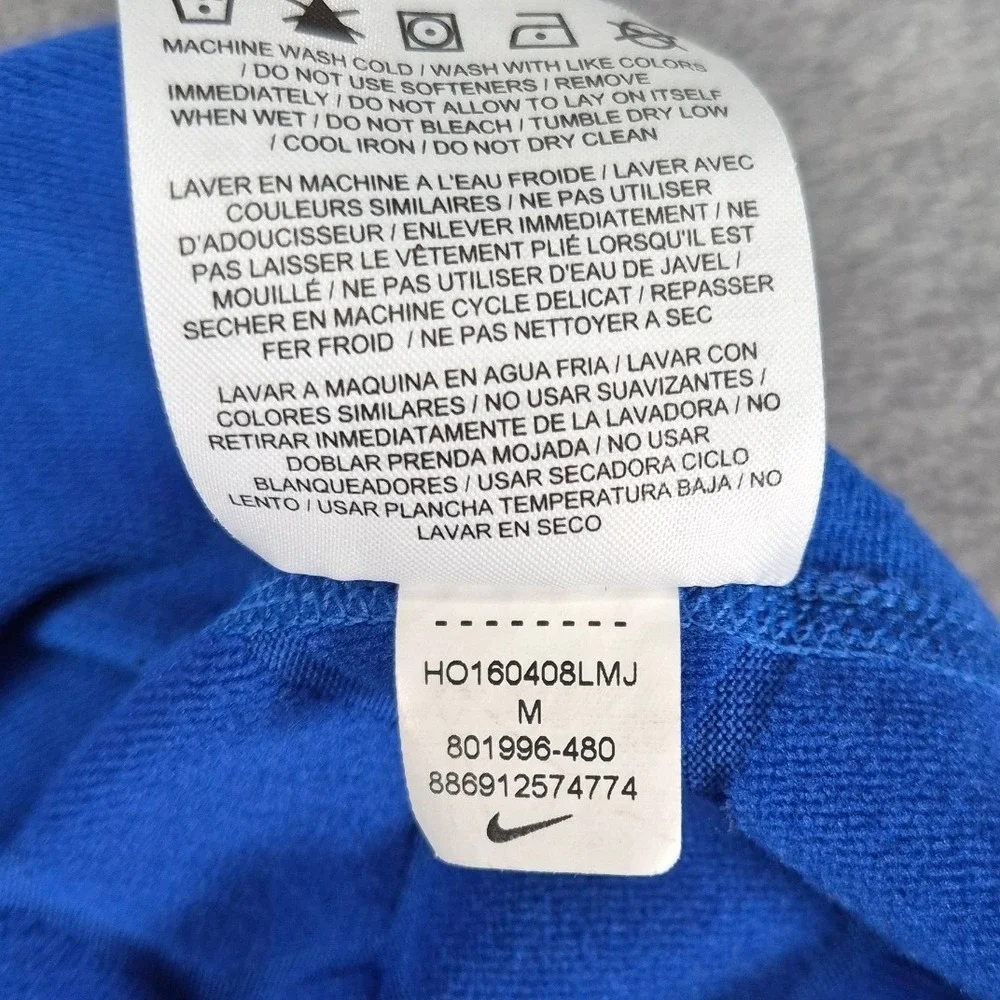 Nike Pro Hyperwarm Mens Medium Blue Fitted Long Sleeve Thermal Athletic Top